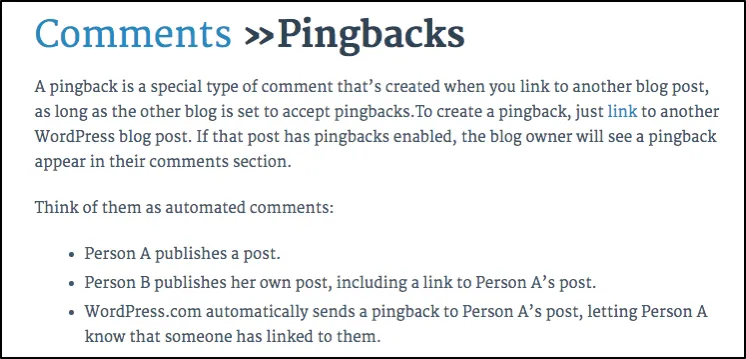 Comments Pingbacks