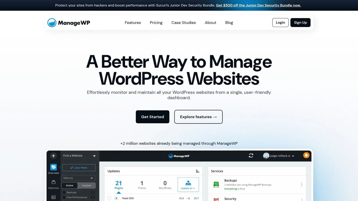 ManageWP Backup (Premium Add-On)